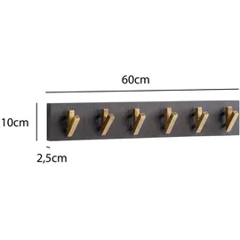 Wohnling Wandgarderobe 60 x 10 x 8 cm Schwarz