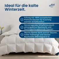 DormiGood Daunendecke | 2er Set 155x220 cm | Winterdecke | Oeko-TEX zertifizierte Federbettdecke 155 x 220 | Bettdecke | 155x220 | Winterbett | Winter | Warm | Dick ... - Weiß
