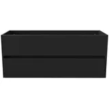 Belvit Drava Waschbeckenunterschrank Waschtisch 120 Cm Mattschwarz 2 Schubladen Softclose Grifflos Badezimmer