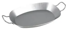 CHG® Eisenpfanne, Grill- und Bratpfanne oval, mit 2 Griffen 3434-70 , 1 Pfanne, Maße (L x B x H): 37,5 x 27,5 x 4,5 cm