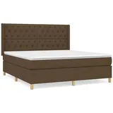vidaXL Boxspringbett mit Matratze Dunkelbraun 160x200 cm Stoff1378304