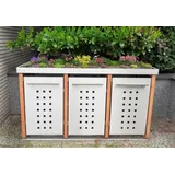 Mülltonnenverkleidung Typ-LW, 3x 120l, Türfarbe Edelstahl