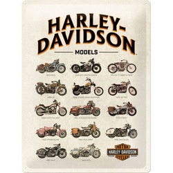 Nostalgic Art Harley-Davidson - Model Chart, Blechschild - 40 cm x 30 cm