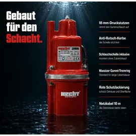 Hecht Tiefbrunnenpumpe 3166 600W 1400 l/h 70 m Förderhöhe
