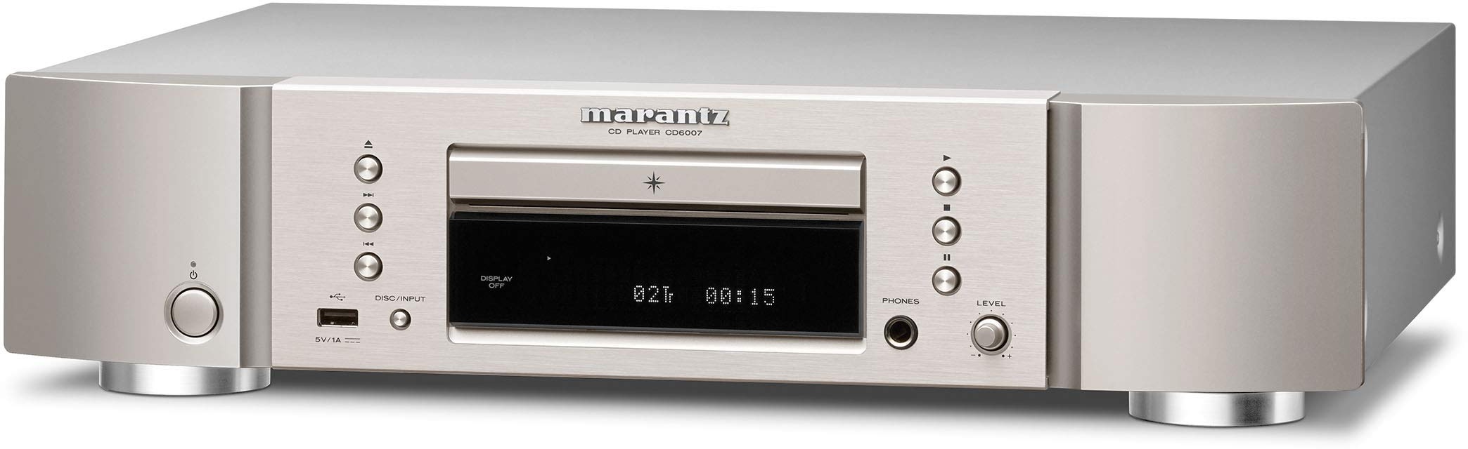 Marantz CD6007 HiFi CD Player, CD Spieler, CD- und CD-R/RW-Wiedergabe, USB, Kopfhörer-Verstärker, Silber-Gold, CD6007/N1SG