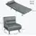 Homcom Schlafsessel 75 x 75 x 70 cm Grau mit Kissen
