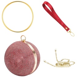 Julie Julsen Handbag Metall mit Zirkonia rot