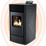 UMBRELLA® P9 Pelletofen 11 kW bis 220m3–Elektrokamin mit ECO-Modus,Wi-Fi Ready,Wochen-Timer & Überhitzungsthermostat für effizientes Heizen ...