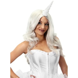 Elope Kostüm Weißes Einhorn, Ein Horn zum Festbinden am Kopf weiß
