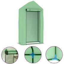 vidaXL Gewächshaus Stahl Grün HKP 0 mm 0,5 m2