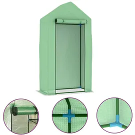vidaXL Gewächshaus Stahl Grün HKP 0 mm 0,5 m2