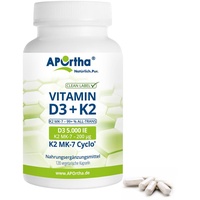 APOrtha® Vitamin D3 5.000 IE + K2 Mk-7 Cyclo® 200 μg - Kapseln 120 St