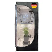 Bloomstar by Crescience Growzelt 60 x 60 x 140 cm Anbauzelt, Metall-Strangel, Hochreflektierendes 600 D anzuchtzelt Zelt, Wachstumszelt für Zimmerpflanze Wachsen, schwarz und Silber