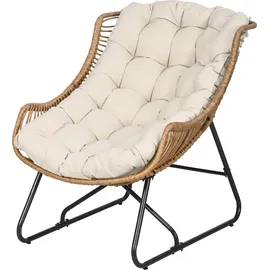 Outsunny Gartensessel 75 x 101 x 90 cm khaki