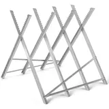 HUOLE Sägebock Metall, Sägebock, Holzsägearbeiten, klappbar, Sägegestell für Kettensägen, Stahl,Holzsägebock Säge Kettensägebock Holzbock für kettensägen (84*80*80cm (vier Spalten))