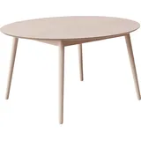 Hammel Furniture Esstisch HAMMEL FURNITURE "Meza Designtisch mit Auszugsfunktion und 2 Einlegeplatten", beige (naturfarben, naturfarben), B:135cm H:73,5cm T:135cm, Tischplatte: Weiß pigmentiertes, matt lackiertes Eichenfurnier (MDF-Kante natur), Gestell: Schwarz gebeizt