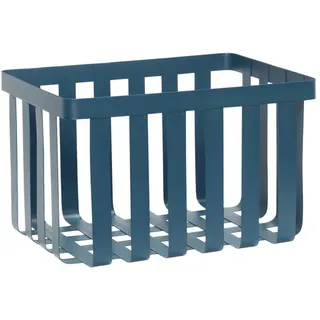 Hübsch Metall Korb 41x31x26cm blau petrol