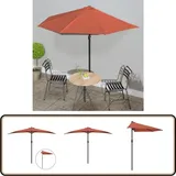 Vidaxl - Balkon-Sonnenschirm Alu-Mast Terrakotta 300x155x223cm Halbrund - Balkonsonnenschirm - Sonnenschutz - Gartensonnen Scherm - Halbmondschirms