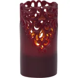 Star Trading 062-29 LED Echtwachskerze CLARY weinrot Rankendesign 15x8cm