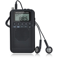 Songway AM/FM Pocket Digital Radio Wecker Sleep Timer Eingebauter Lautsprecher Tragbares kleines Radio mit Kopfhörer für Outdoor, Laufen, Wandern, Reisen