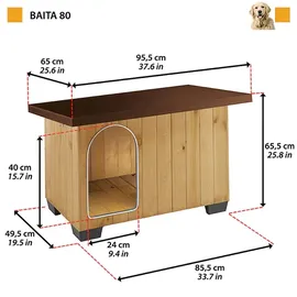 Ferplast Hundehütte Baita 80 102 x 70 x 65,5 cm Holz Braun