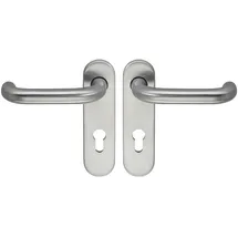 Eco Cosmetics Drückergarnitur D110/KS Kurzschild PZ 72 silber eloxiert