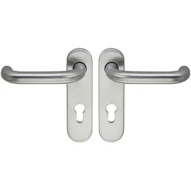 Eco Cosmetics Drückergarnitur D110/KS Kurzschild PZ 72 silber eloxiert