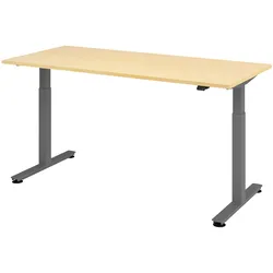bümö elektrisch höhenverstellbarer Schreibtisch Ahorn 180x80 cm, Gestell: Graphit - Büroschreibtisch höhenverstellbar elektrisch, elektrischer