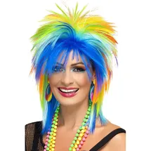 Smiffys 80er Regenbogenpunk Perücke, Mehrfarbig Halloween