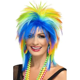 Smiffys 80er Regenbogenpunk Perücke, Mehrfarbig Halloween