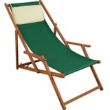 Erst-Holz Deckchair grün Liegestuhl klappbare Sonnenliege Gartenliege Holz Strandstuhl Gartenmöbel 10-304 KH