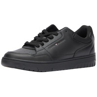 Tommy Hilfiger Herren Cupsole Sneaker Basket Core Leather Schuhe, Schwarz (Black), 44 EU