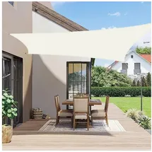 luxuskollektion Sonnensegel 2x4m Rechteckig Wasserdicht Uv95 Pes 2x4m Cremewei&xdf