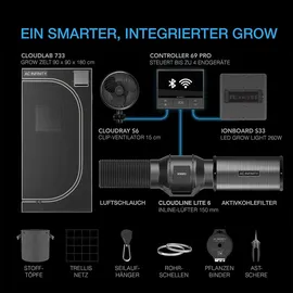AC Infinity Growbox Komplettset 90 x 90 x 180 cm