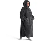 BEDSURE Hoodie Decke mit Ärmeln Kuschelpullover - Tragbare Decke zum Anziehen Erwachsene Anthrazit, Warm Kuscheldecke mit Ärmeln 129x75cmweich Ärmeldecke als Geschenke für Frauen Freundin Mütter