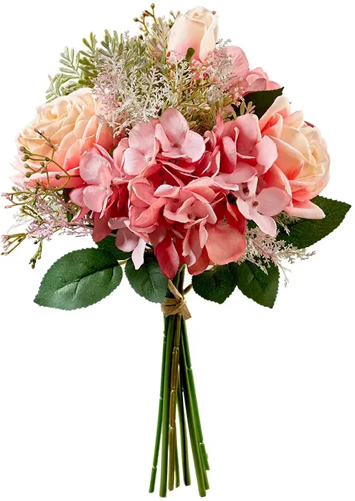 Strauß 38cm Rosen/Hortensien pink
