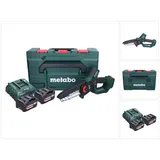 Metabo MS 18 LTX 15 Akku Gehölzsäge 18 V 15 cm 5 m/s + 2x Akku 4,0 Ah + Ladegerät + metaBOX