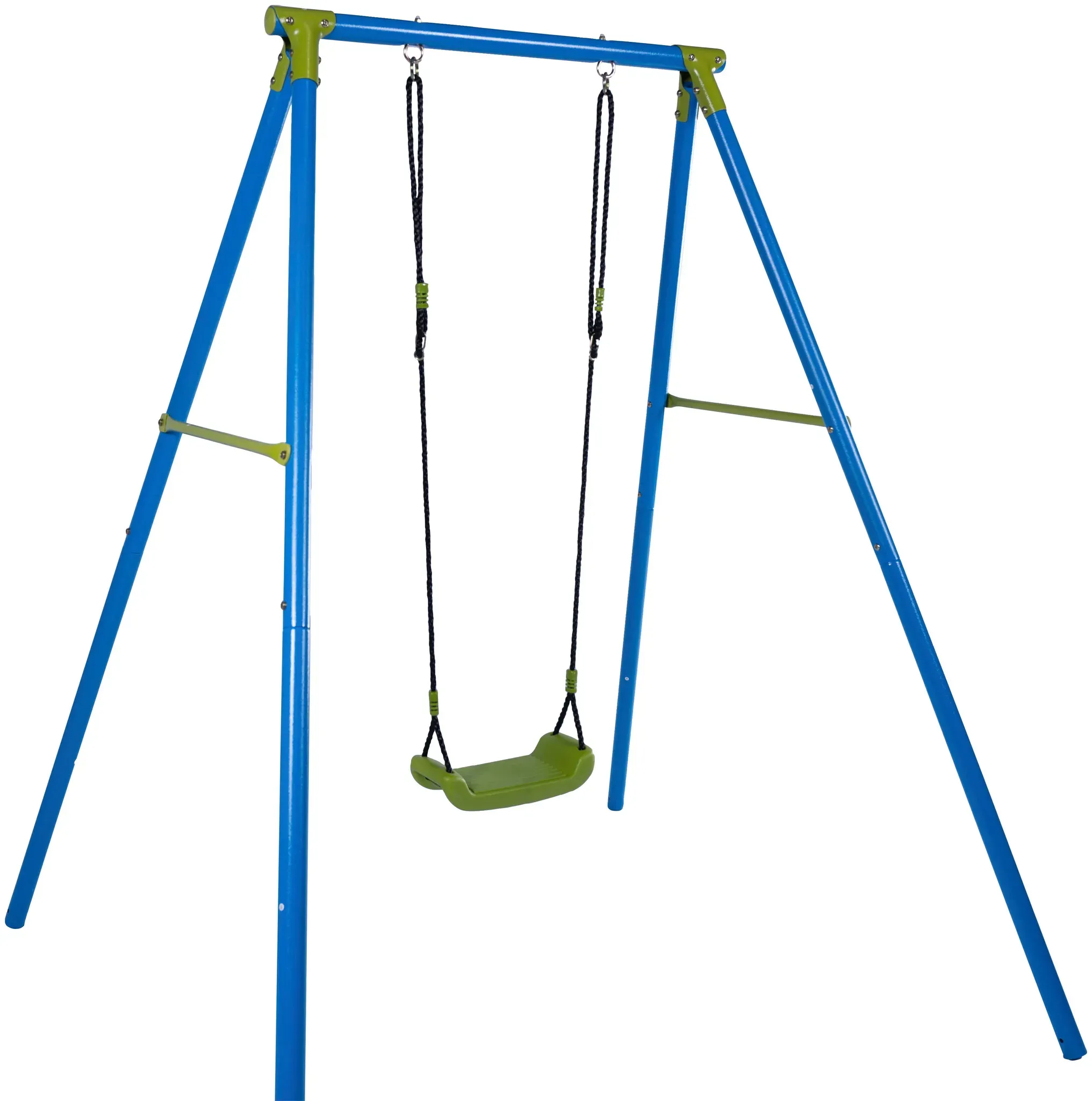 Einzelschaukel SANDORA Schaukeln blau (blau, grün) Kinder Schaukel Wippen Aufbaumaße H x L B 200 153 163 cm, belastbar bis 50 kg