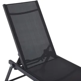 Beliani Sonnenliege 198 x 32 x 0 cm Schwarz