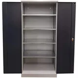 Schrank & Stuhl XXL Werkzeugschrank – Werkstattschrank/Stahlschrank mit 4 höhenverstellbaren, vollverzinkten Fachböden, 195x92x60, Grau/Anthrazit