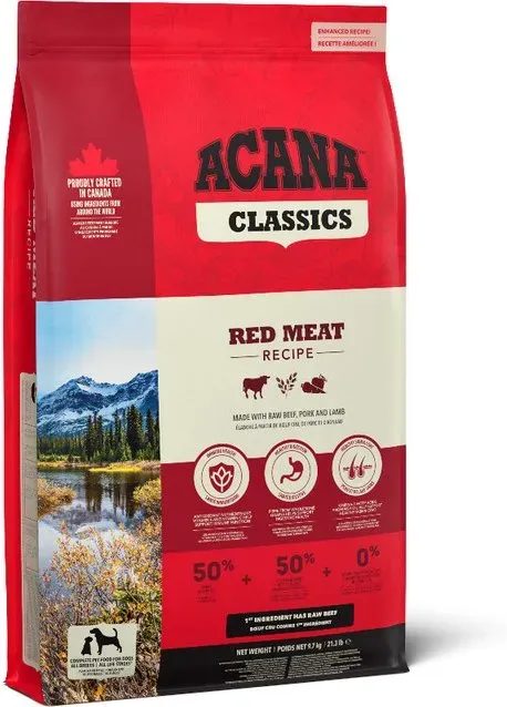 Acana Classic Trockenfutter für Hunde mit rotem Fleisch 11,4 kg (Angus-Rind, Yorkshire-Schwein, grasgefütertes Lamm, zuckerarmes Hafergetreide)