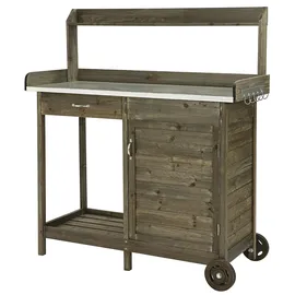 Dehner Holzpflanztisch Hamilton 125 x 112 x 46 cm braun/grau