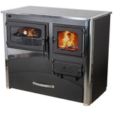 ABC-Design Kaminofen mit Backfach und Herdplatte mit Glaskeramik ABC Concept 2 Air Links Mehrfachbelegung Holzofen 11,6 kW Kamin Ofen Holz Werkstattofen Schwedenofen Hüttenofen Heizofen Holzofen