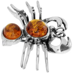 Brosche OSTSEE-SCHMUCK "Ostsee-Schmuck Brosche Krebs Brosche Krebs", weiß, Broschen, Damen, Silber 925 (Sterlingsilber)