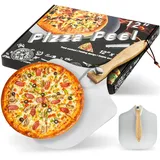 CIYIN Pizzaschieber, Pizzaschaufel Pizzaschieber,12 Zoll Pizzakruste für Pizza,Pizzaschieber Edelstahl,Abnehmbaren Griff