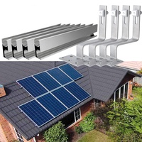 Solarmodul Halterung Ziegeldach Befestigungsschiene Montageschiene Dachträger 2 Module 30MM, Solarmodul ALU-Halterung Photovoltaik Solar Ziegeldach Montage Set Befestigung Schiene Dachhaken