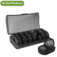 Frohbach 7-Tage-Tablettenbox 2-Fächer, Schwarz 4 St