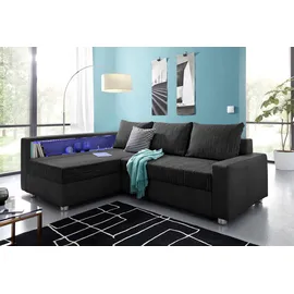 Collection AB Ecksofa »Relax L-Form« inklusive Bettfunktion, Federkern, wahlweise mit RGB-LED-Beleuchtung schwarz