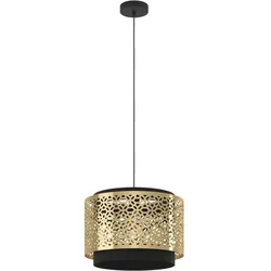 EGLO Hängeleuchte "SANDBACH", schwarz (schwarz, messing), Ø 42,00cm H: 110,00cm, Lampen, Pendelleuchte, Messing und Metall in Schwarz, E27 Fassung, Ø 42 cm