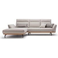 hülsta sofa Ecksofa hs.460, Sockel in Eiche, Alugussfüße in umbragrau, Breite 298 cm grau